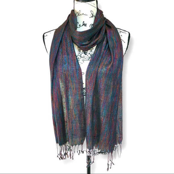 Accessories - ⚡️2 for $15 Long Multicolor Scarf with Fringe